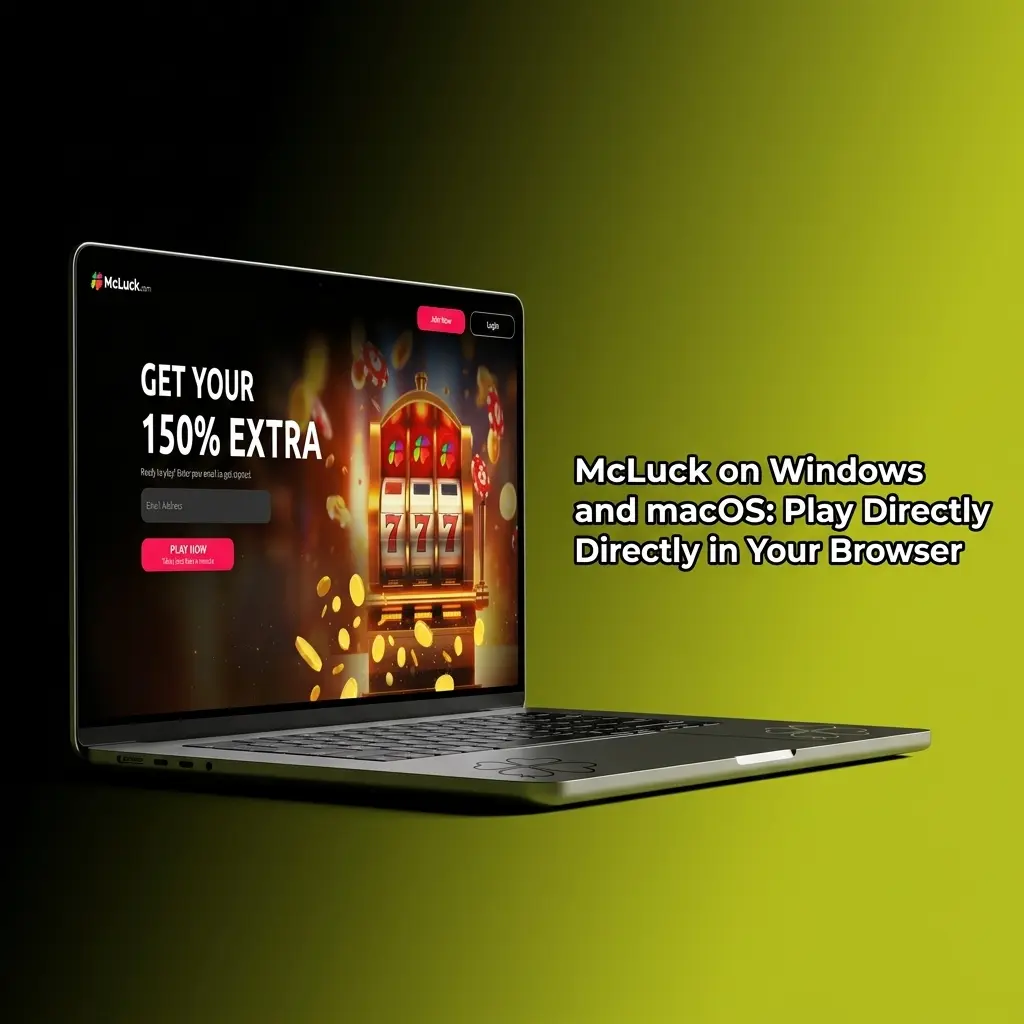 McLuck casino platform running in a web browser on Windows and macOS desktop computers, no download required